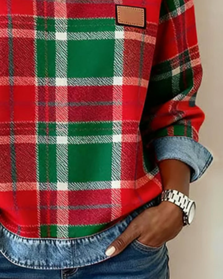 Ivy™ | Checkered Long-Sleeve Sweatshirt